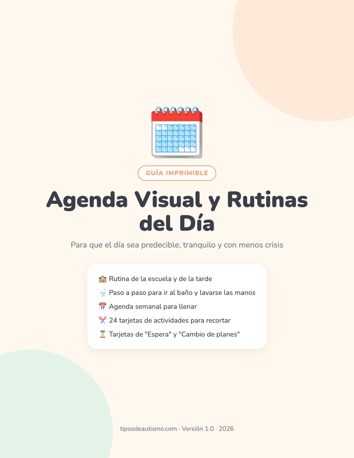 Agenda Visual y Rutinas para Niños con Autismo (PDF para imprimir)