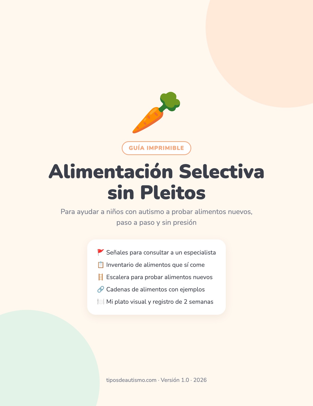 Alimentación Selectiva en Niños con Autismo: Guía para Probar Alimentos Nuevos (PDF)