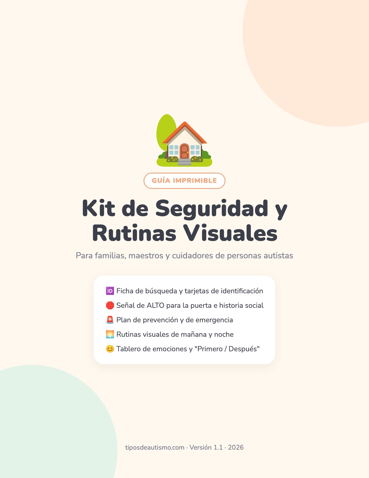 Kit de Seguridad y Rutinas Visuales para Familias con Autismo (PDF imprimible)