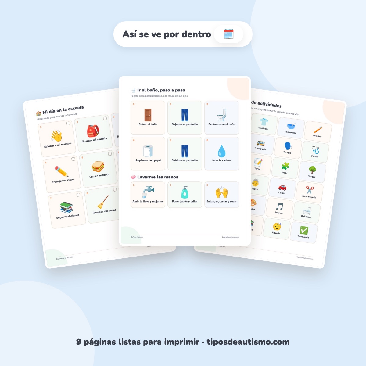 Vista previa de las guías imprimibles de Tipos de Autismo