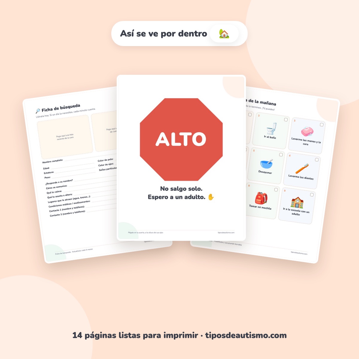 Vista previa de las guías imprimibles de Tipos de Autismo
